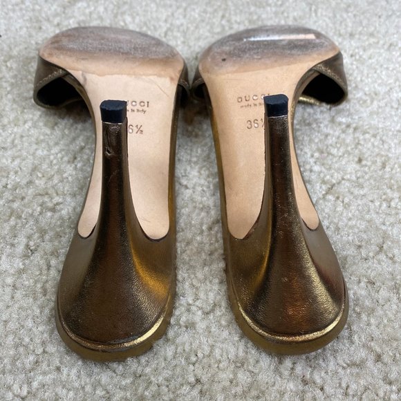 Gucci Gold Hysteria Bronze Leather Sandal - Picture 4 of 8